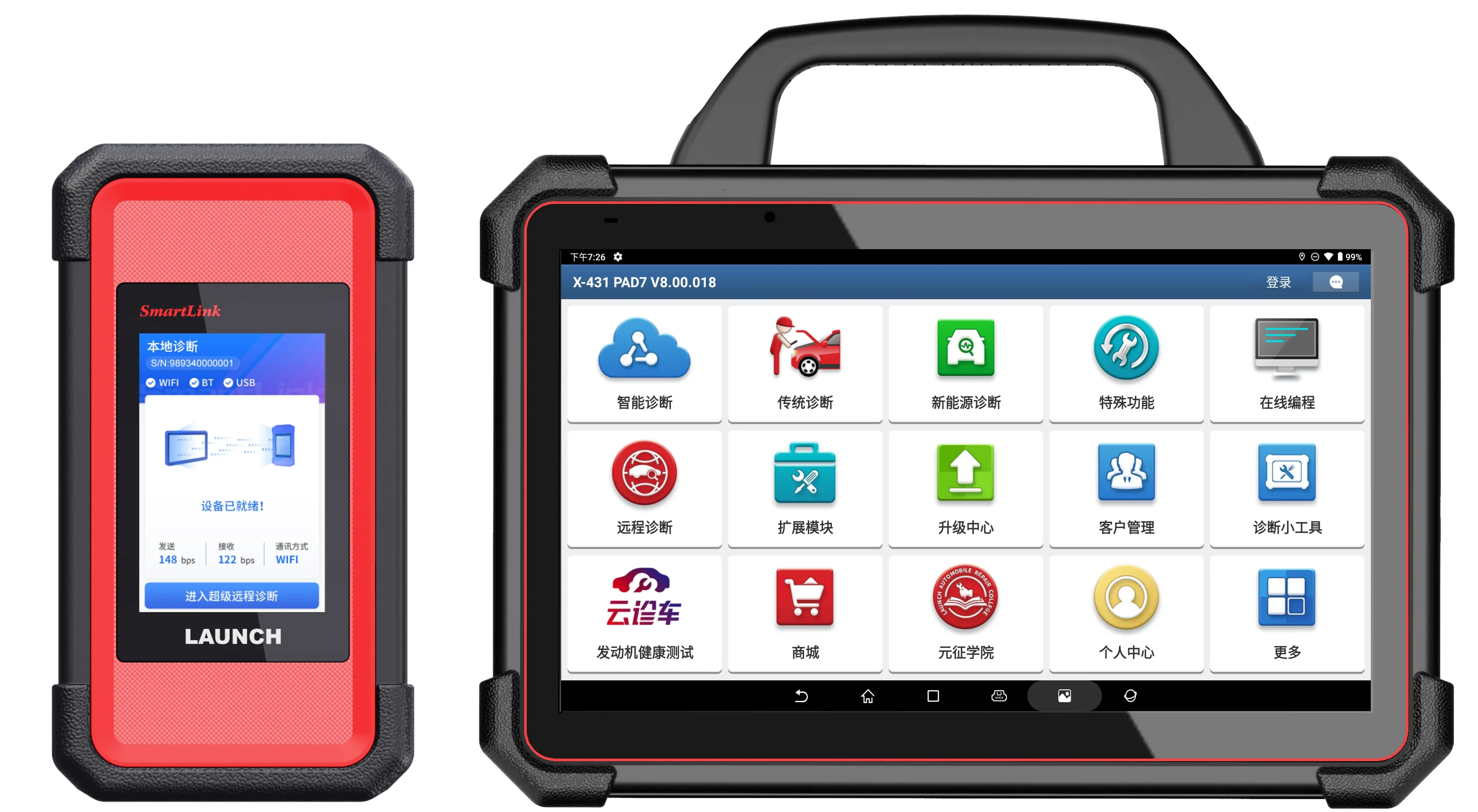 CTO Plus X-431 PAD7 professional car diagnostic tablet with SmartLink VCI